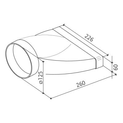 Faber Round to Rectangular Ducting Adaptor (226mmx60mm)