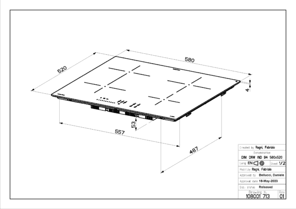 Faber Induction Hob 60cm Black Glass - Image 3