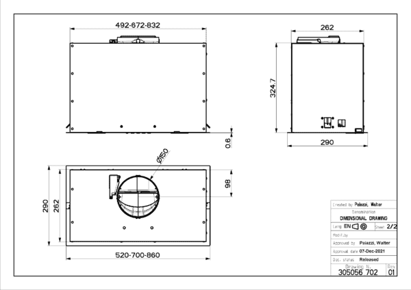 Faber Inca Lux 3.0 52cm Matt Black Integrated Cooker Hood - Image 2