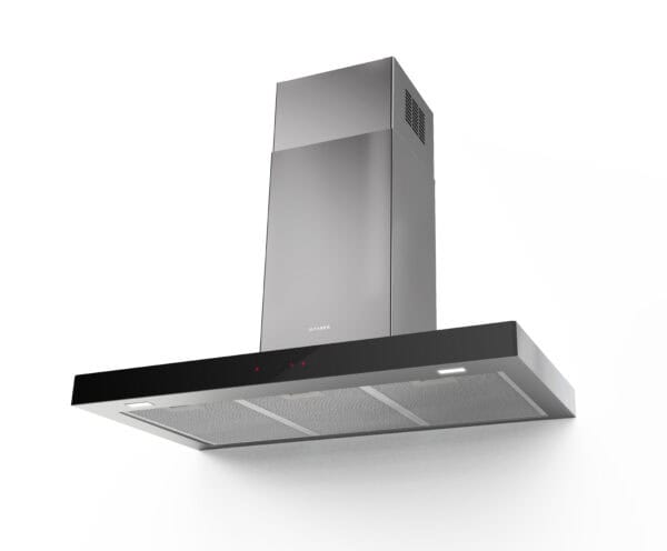 Faber Stilo Glass Smart 60cm Stainless Steel/Black Glass Wall Cooker Hood