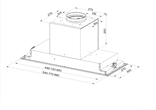 Faber Victory 2.0 54cm Stainless Steel Integrated Cooker Hood Extractor (Graded) (KX39) - Image 6