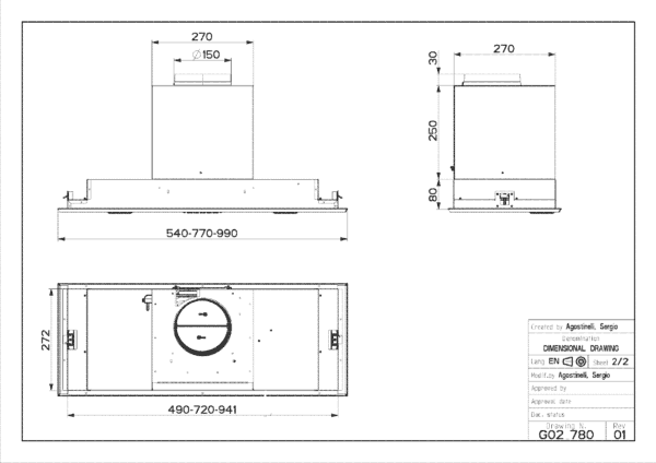 Faber Victory 2.0 54cm Stainless Steel Integrated Cooker Hood Extractor (Graded) (KX39) - Image 7