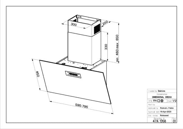 Faber Grexia NG Dark Grey Wall Cooker Hood 80cm - Image 3