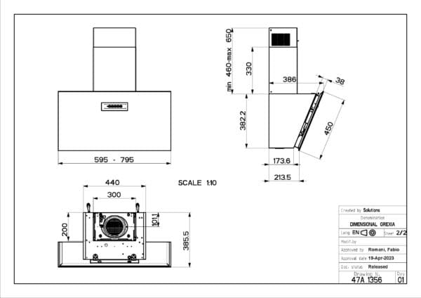 Faber Grexia NG Dark Grey Wall Cooker Hood 80cm - Image 2