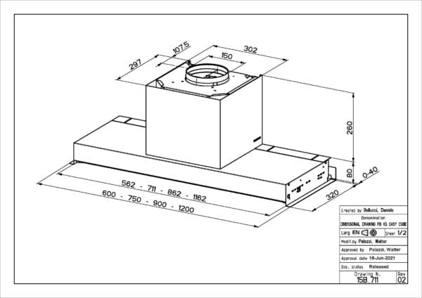 Faber In-Nova Zero Drip Lite Stainless Steel 120cm Integrated Cooker Hood - Image 3