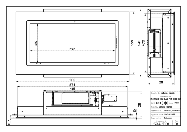 Faber Heaven Glass 3.0 Slim 90cm White Glass Ceiling Cooker Hood - Image 3